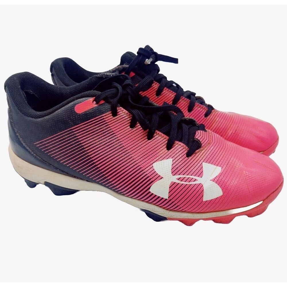 Under Armour Kids Cleats 6Y Pink Black Soccer Shoes Girls Boys 6 Youth Sports